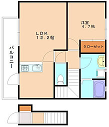 Dio赤間 1LDKの間取図画像