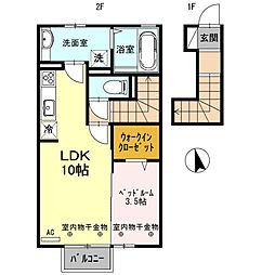 メゾンT&K 1LDKの間取図画像