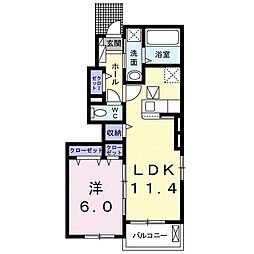 エレガントネオ1 1LDKの間取図画像