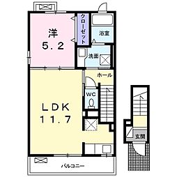 ラ・ペジーブル 1LDKの間取図画像