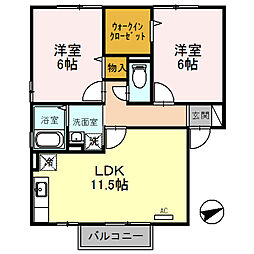 セレーヌス 2LDKの間取図画像