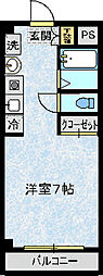 エスメラルダ ワンルームの間取図画像