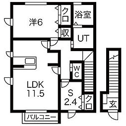 ヴィヴェールラランジャ 1SLDKの間取図画像