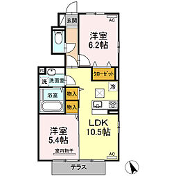 ジェネローソ 2LDKの間取図画像