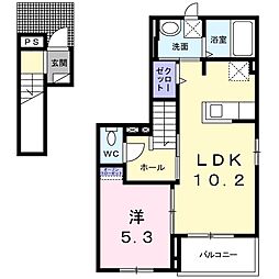 ヴァンベール1 1LDKの間取図画像
