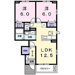 ファーストスター2 2LDKの間取図画像