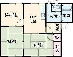 フレグランス鈴 1階3DKの間取り