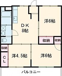 サンハイツ引野口 3DKの間取図画像