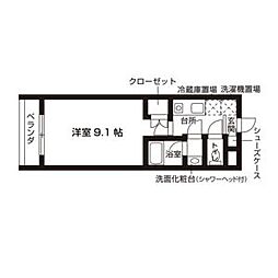 セレスティアル大曽根 2階1Kの間取り