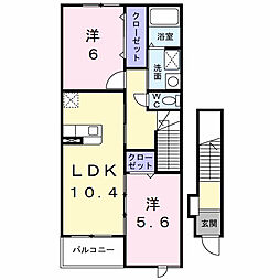 ミップルハウスB 2LDKの間取図画像