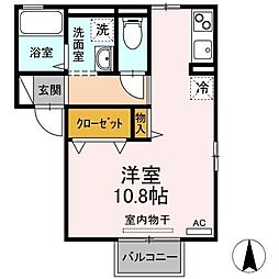 眠兎 2階ワンルームの間取り