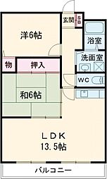 ハッピーコート加古川 2LDKの間取図画像