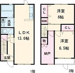 ヴィラ大岩壱番館 2SLDKの間取図画像