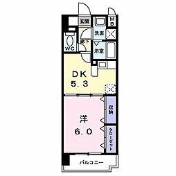 PLEASURES 1DKの間取図画像