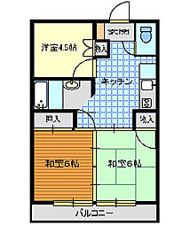 ルーエンハイム 1階3DKの間取り