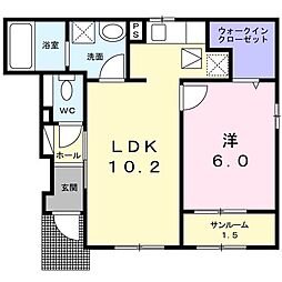 ポポラス 1LDKの間取図画像