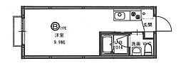 ニホコーポラス2 ワンルームの間取図画像