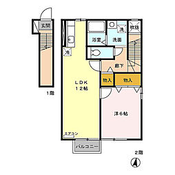スマイル追分 1LDKの間取図画像