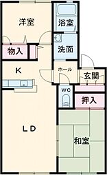 メゾンティファB 2LDKの間取図画像