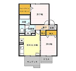 レ・セリジェ 1LDKの間取図画像