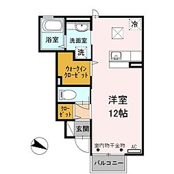 ラ・フォレスタ 1階ワンルームの間取り