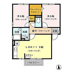 サウスコートK 2LDKの間取図画像