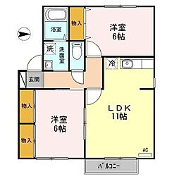 メゾン・ド・青月 2LDKの間取図画像