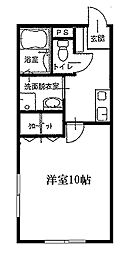 クレセントコート 1Kの間取図画像