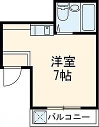 カプチーノ川島 3階1Kの間取り