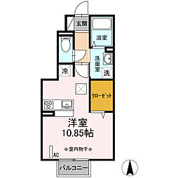 マウントハイツはちまん ワンルームの間取図画像