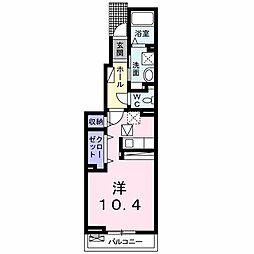 ルミエール中坪 ワンルームの間取図画像