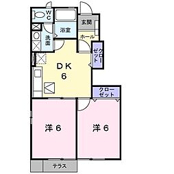 リモージュ 2DKの間取図画像