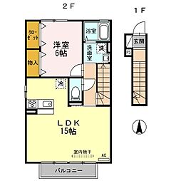 TEC21 1LDKの間取図画像