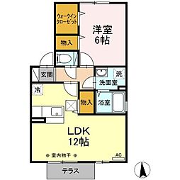 エスポワールMA 1LDKの間取図画像
