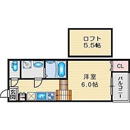 ハーモニーテラス柳原2 1SKの間取図画像