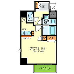 ONLYONE三田駅前 ワンルームの間取図画像