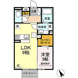 ロイジエントパークス広野I 1LDKの間取図画像