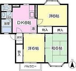 メンバーズタウン盛岡B 3DKの間取図画像