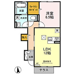 ライフコート上越 1階1LDKの間取り