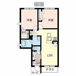 サニーヒル幸二号館 2LDKの間取図画像
