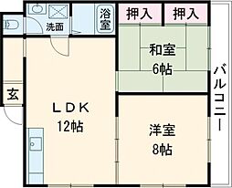 ブリーズヒル壱番館 2LDKの間取図画像