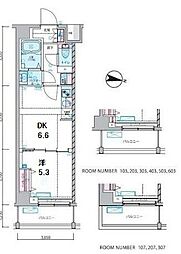ジェノヴィア練馬春日町スカイガーデン 1階1DKの間取り