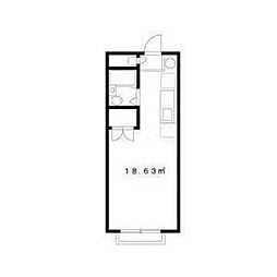 エステートサンスイ 2階ワンルームの間取り