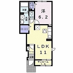 クレセント 1LDKの間取図画像