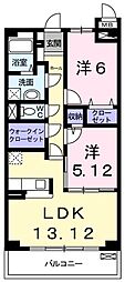 レフィナード 2LDKの間取図画像