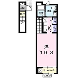 テラッツァ目白 2階1Kの間取り