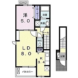 ベストハウス3A 1LDKの間取図画像