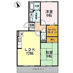 リベルテ・エスB 2LDKの間取図画像
