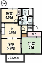 ピアットB 3Kの間取図画像