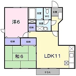 サン・アヴニール 2LDKの間取図画像
